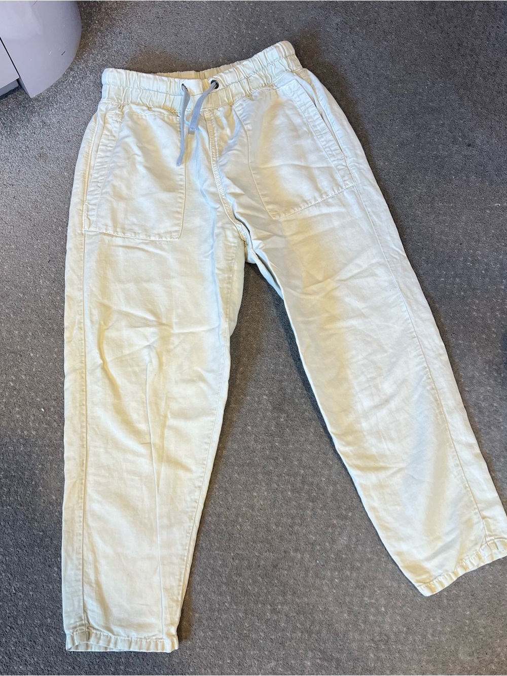 Zara Light Cream Drawstring Jogger Pants